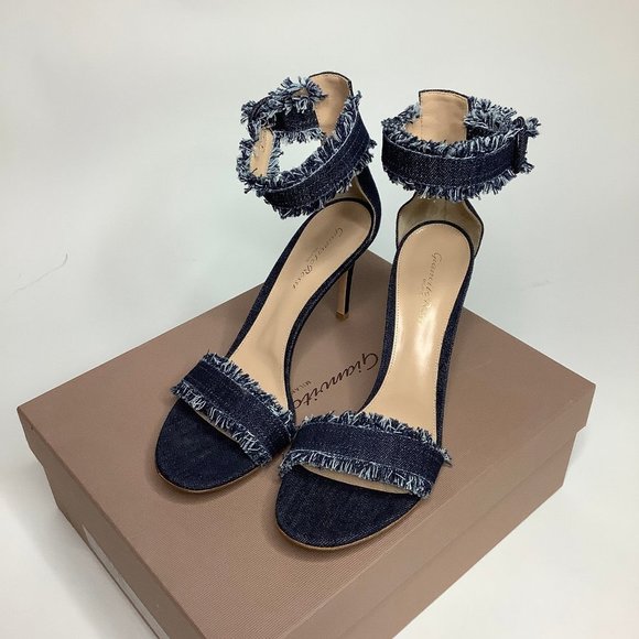 Gianvito Rossi Shoes - Gianvito Rossi Lola Blue Denim Sandals Women’s Size 40